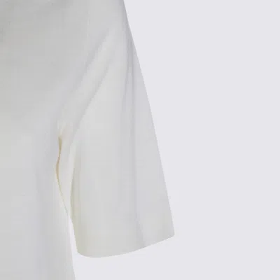 Allude Turtleneck Short-sleeve Sweater In White