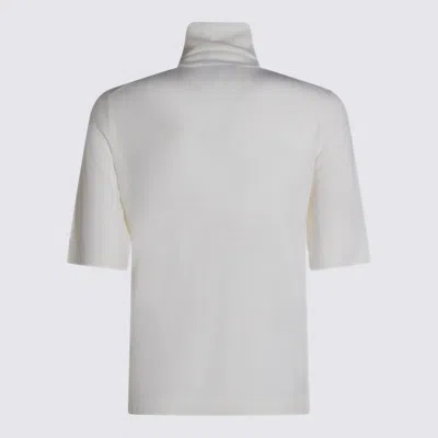 Allude Turtleneck Short-sleeve Sweater In White