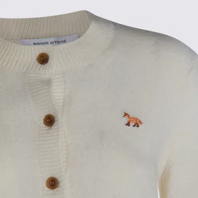 Maison Kitsuné Profile Fox-embroidered Button Cardigan In Neutral
