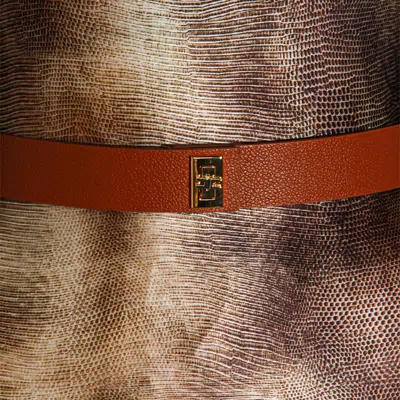 Elisabetta Franchi Printed Jumpsuit In Brown