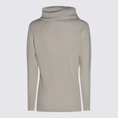 Malo Long Sleeve High Neck Knitwear Top In Neutral