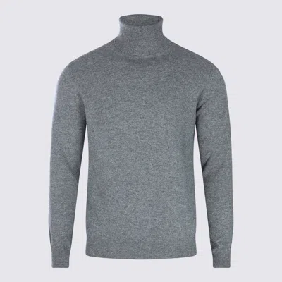 Malo Turtleneck Sweater With Ribbed Cuffs And Hem In Gray