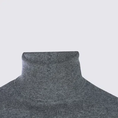 Malo Turtleneck Sweater With Ribbed Cuffs And Hem In Gray