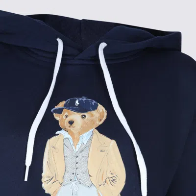Polo Ralph Lauren Brushed Cotton Blend Sweatshirt With Iconic Polo Bear In Blue