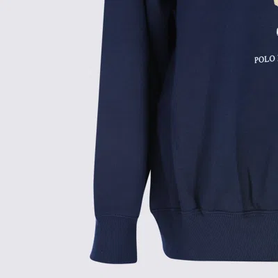 Polo Ralph Lauren Brushed Cotton Blend Sweatshirt With Iconic Polo Bear In Blue