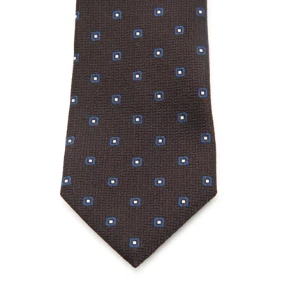 Zegna Square-pattern Tie In Brown