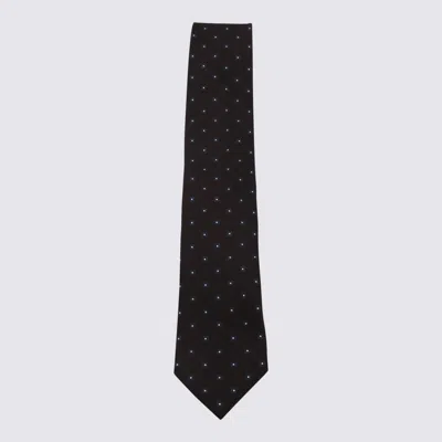 Zegna Slim Square Pattern Ties Collection In Black