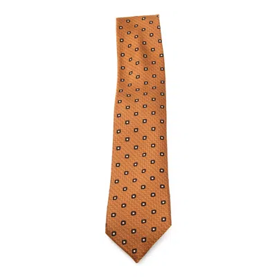 Zegna Geometric-patterned Tie In Brown