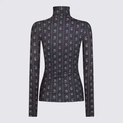 Tory Burch Printed Stretch-polyamide Top In Blue