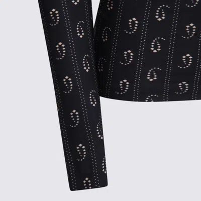 Tory Burch Printed Stretch-polyamide Top In Blue