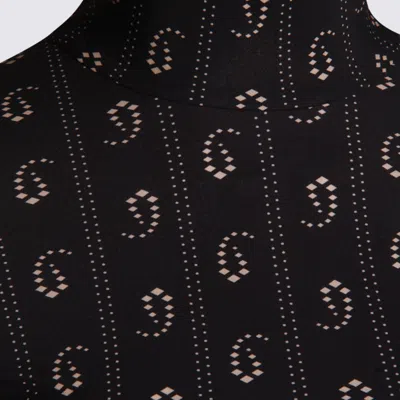 Tory Burch Printed Stretch-polyamide Top In Blue