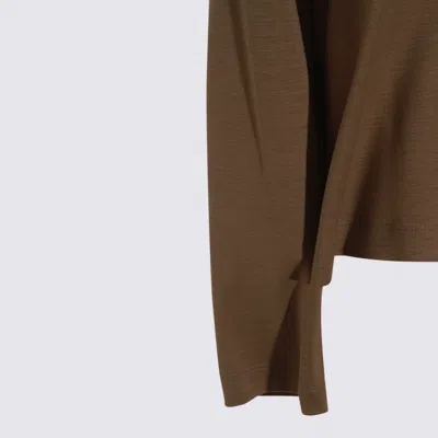 Fabiana Filippi Long Sleeve Cowl Neck Top Design In Brown