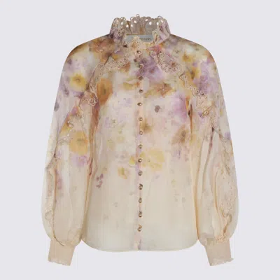 Zimmermann Printed Linen Blend Memento Shirt In Multi