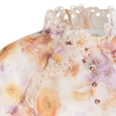 Zimmermann Printed Linen Blend Memento Shirt In Multi
