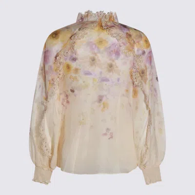 Zimmermann Printed Linen Blend Memento Shirt In Multi