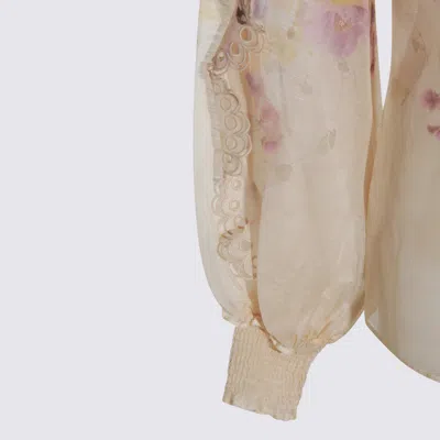 Zimmermann Printed Linen Blend Memento Shirt In Multi