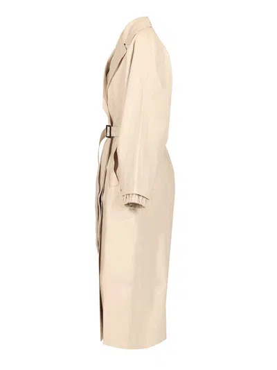 Jacquemus Trapezi Trench Coat Coats White In Neutral