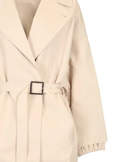 Jacquemus Trapezi Trench Coat Coats White In Neutral