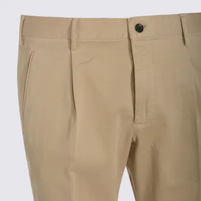 Incotex Relaxed Trousers With Pleated Front And Pockets In Neutral