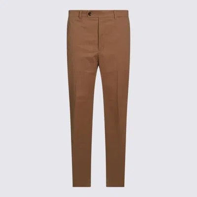 Incotex Relaxed Trousers With Front Pleats And Pockets In Brown