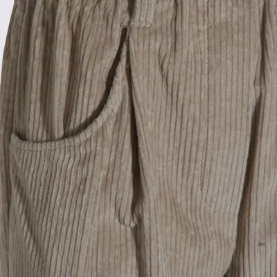 Brunello Cucinelli Women Beige Corduroy Baggy Trousers In Neutral