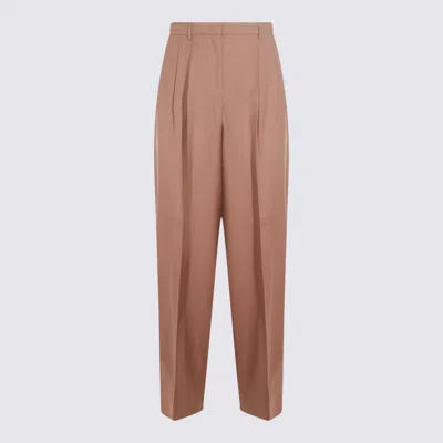 Incotex Beige Wool Pants In Pink