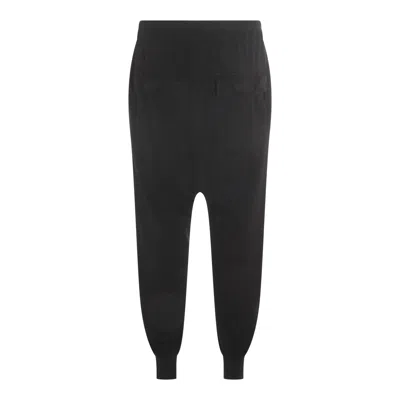 Rick Owens Drkshdw Black Drawstring-waist Drop-crotch Trousers In Black