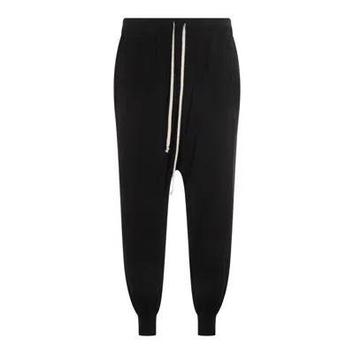 Rick Owens Drkshdw Black Drawstring-waist Drop-crotch Trousers In Black
