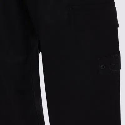 Stone Island Loose-fit Cargo Trousers With Elasticated Zipped Cuffs In Black