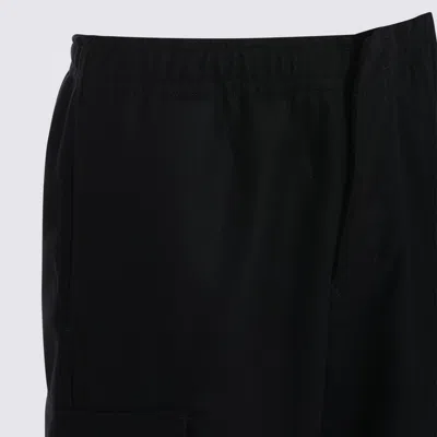 Stone Island Loose-fit Cargo Trousers With Elasticated Zipped Cuffs In Black