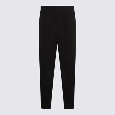 Issey Miyake Ns Coke Gray Compleat Pleated Knitted Trousers In Black
