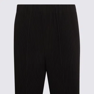 Issey Miyake Ns Coke Gray Compleat Pleated Knitted Trousers In Black