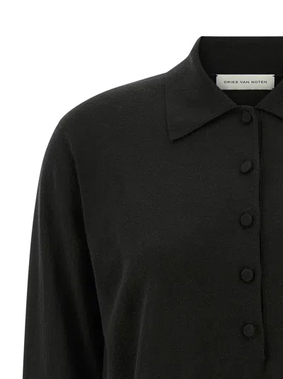 Dries Van Noten Long-sleeved Polo Sweater