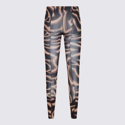 Pucci Sheer Abstract Patterned Hosiery With Elastic Waistband In Brown