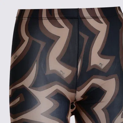Pucci Sheer Abstract Patterned Hosiery With Elastic Waistband In Brown