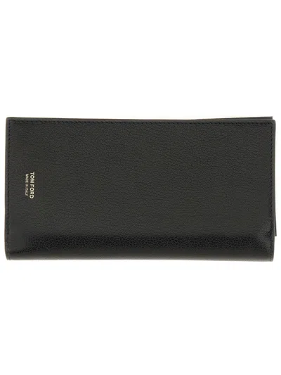 Tom Ford Vertical Leather Wallet In Black