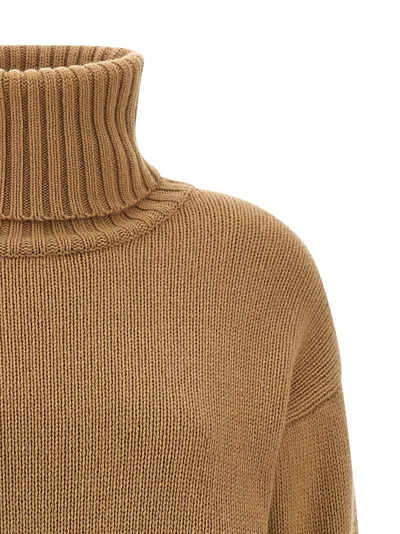 Maison Jejia Vichy Cuffs Sweater Sweaters And Cardigans Beige In Brown