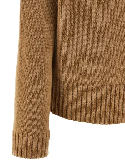 Maison Jejia Vichy Cuffs Sweater Sweaters And Cardigans Beige In Brown