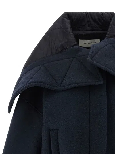 Dries Van Noten Long-sleeved Casual Jacket In Blue