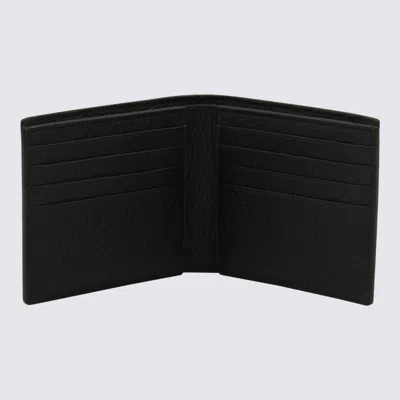 Tom Ford Black Bi-fold Wallet With Eobossed Logo Lettering On The Rear In Leather Man In Black