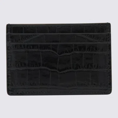 Tom Ford Black Leather Card Holder In Black