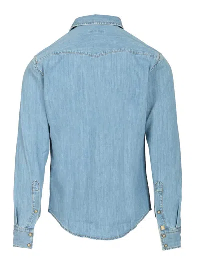 Jacob Cohen Button-down Collar Long Sleeve Denim Shirt In Blue