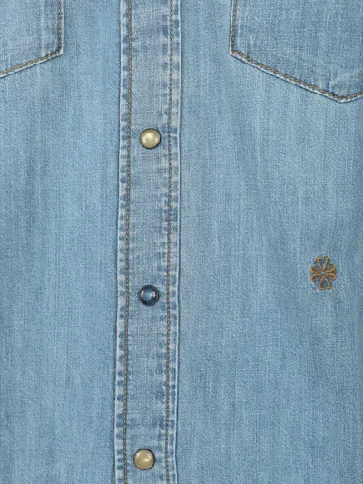 Jacob Cohen Button-down Collar Long Sleeve Denim Shirt In Blue