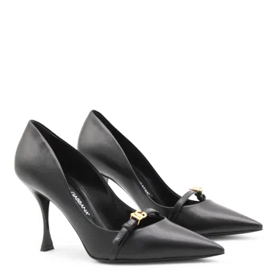 Dolce & Gabbana 90mm Leather Pointed-toe Pumps In Black