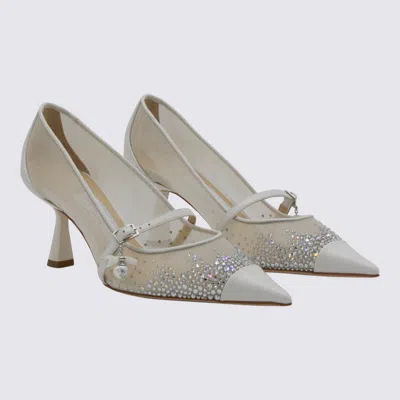 Jimmy Choo 65mm Crystal-embellished Mesh Pumps In Gray