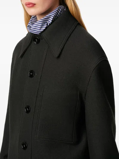 Ami Alexandre Mattiussi Wool Jacket With Long Sleeves And Buttoned Cuffs In Black