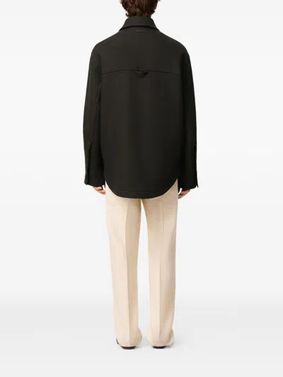 Ami Alexandre Mattiussi Wool Jacket With Long Sleeves And Buttoned Cuffs In Black