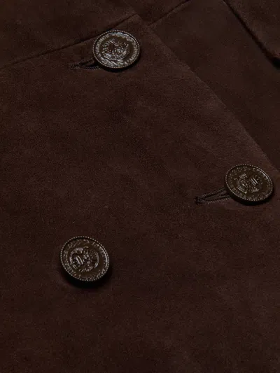 L'agence Aimee Oversized Suede Blazer In Brown