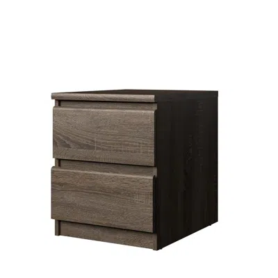 Tvilum Scottsdale 2 Drawer Nightstand, Truffle Oak In Gray