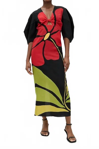 Cala De La Cruz Gaia Dress In Camelliacarmin In Multi